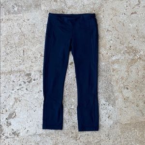 LULULEMON LEGGINGS -CROPPED NAVY BLUE